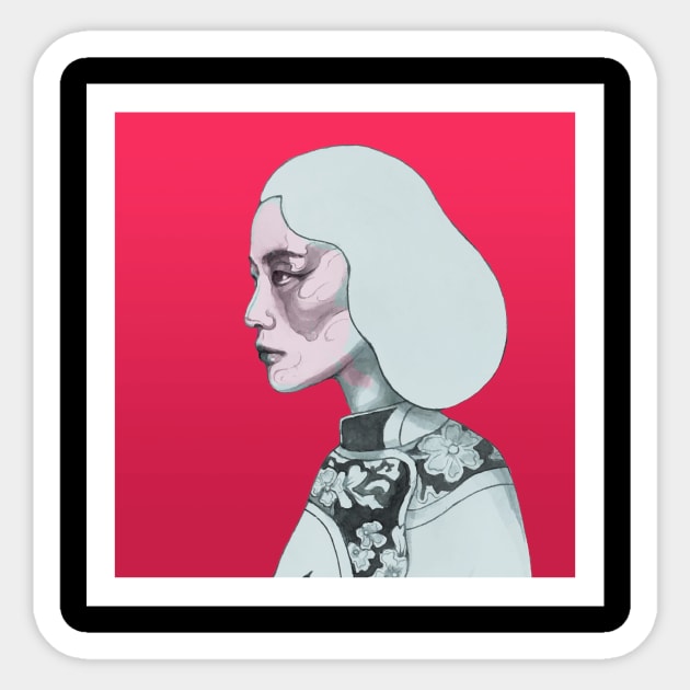 Red Concubine Sticker by Luke Gray